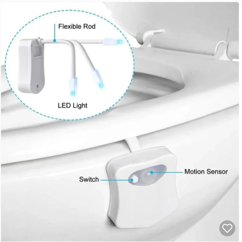 Glowbowl Motion Sensor LED Toilet Night Light Color Changing Bathroom Bowl Light